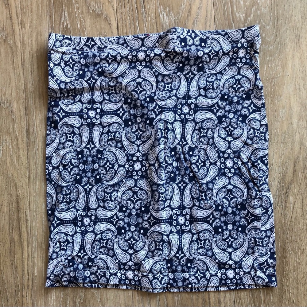 H&M Jersey Skirt with Blue Paisley Print